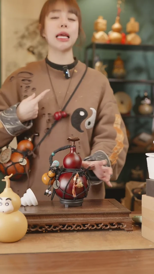 【闪购商品】67号精品天然大漆工艺防渗内胆酒葫芦~