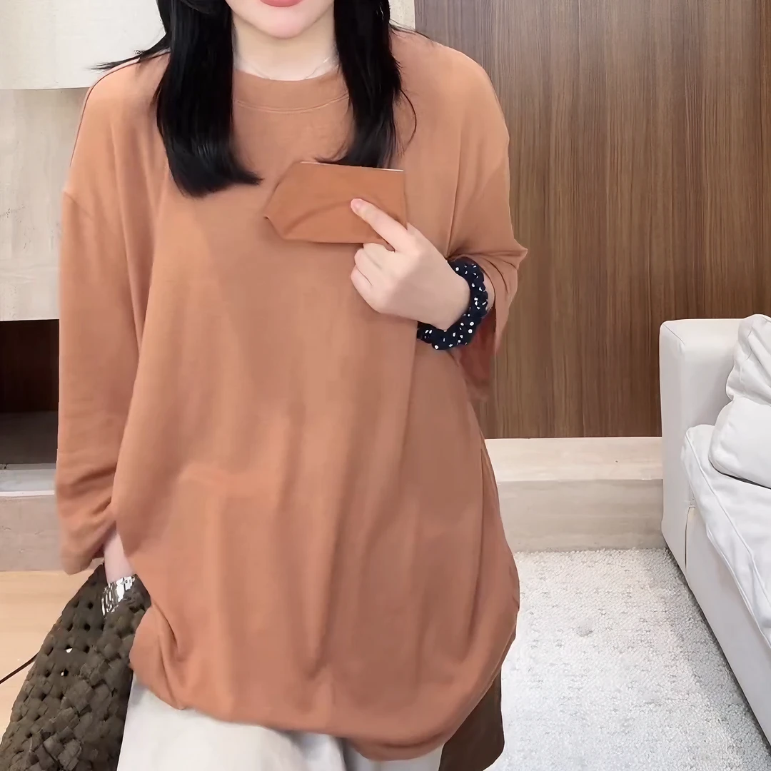 “ 冰皮Tee ” 简约慵懒夏季新款气质休闲半袖宽松T恤上衣LK2505022