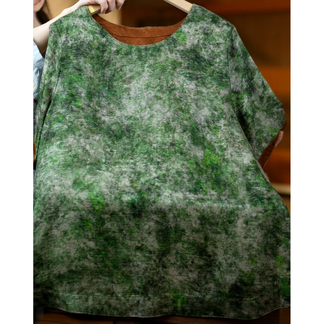 碎片迷彩《非遗美学》1150质简约宽松显瘦时尚短袖