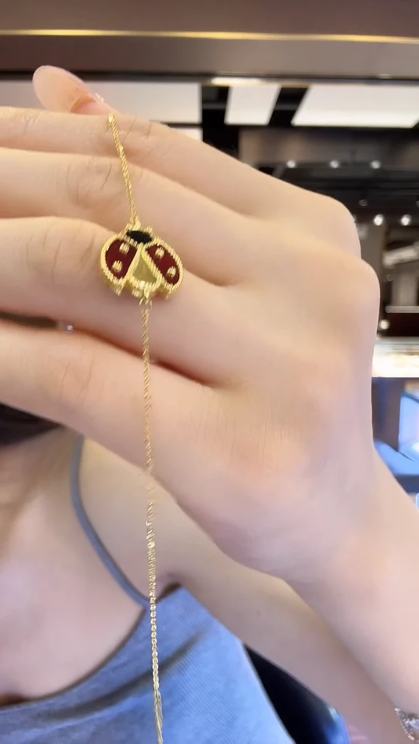 玛瑙/玉髓手链18K金镶嵌手链