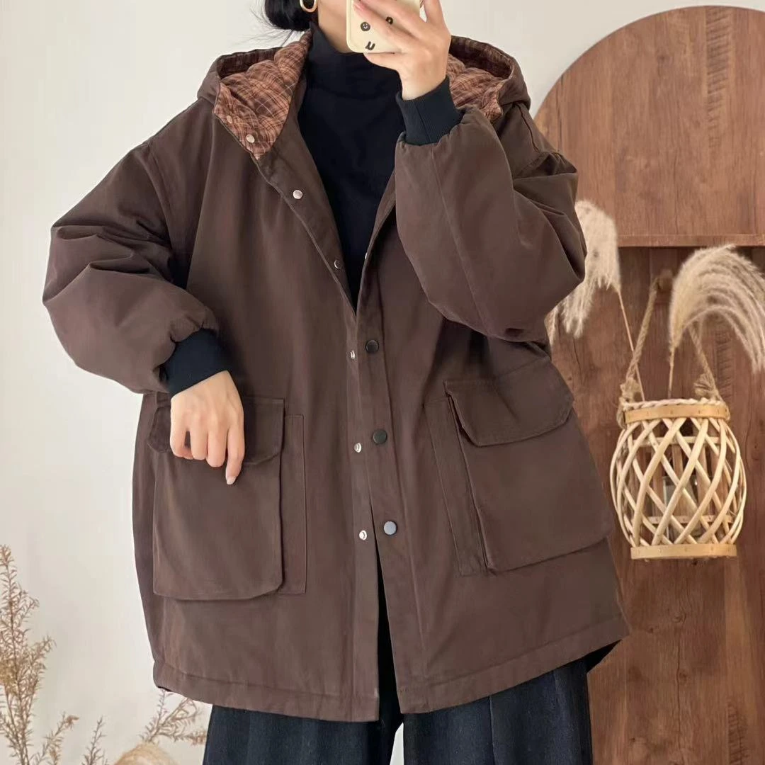 9012新款加厚冬季休闲百搭时尚连帽棉服