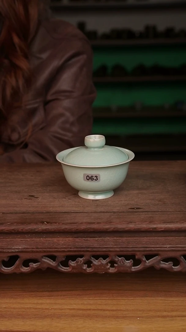 杯063号仿古两才小乔盖碗微微不完美
