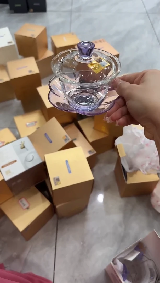 @@禾器咏荷盖碗浅紫色