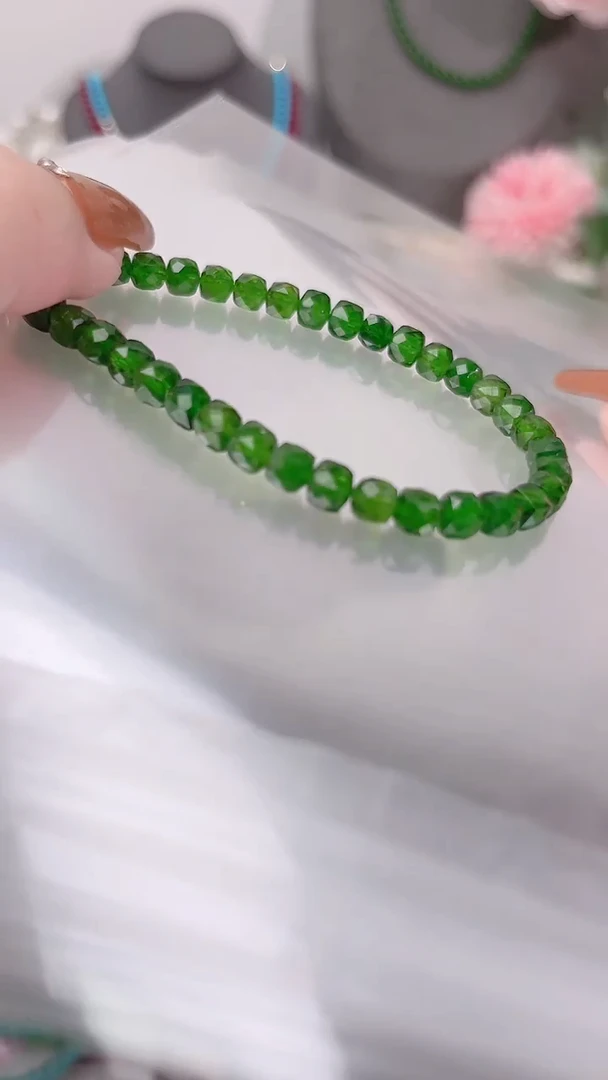 银S925镶嵌透辉石手链刻299