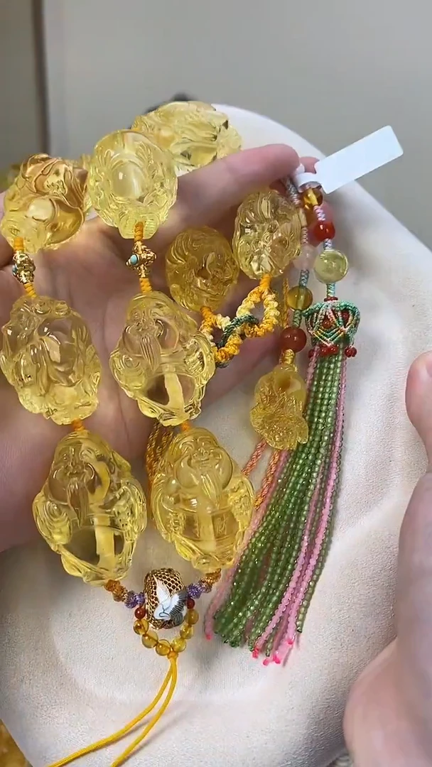 琥珀颈饰未镶嵌项链