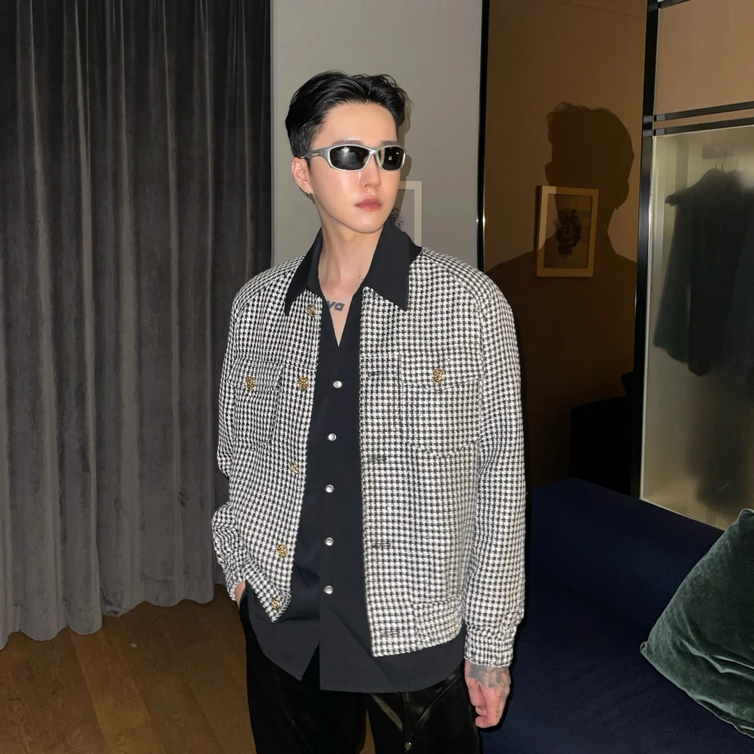 【清仓福利】NO退NO换！千鸟格夹克外套男时尚休闲外套秋冬