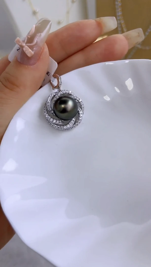 银S925镶嵌吊坠海水珍珠多样性发其一