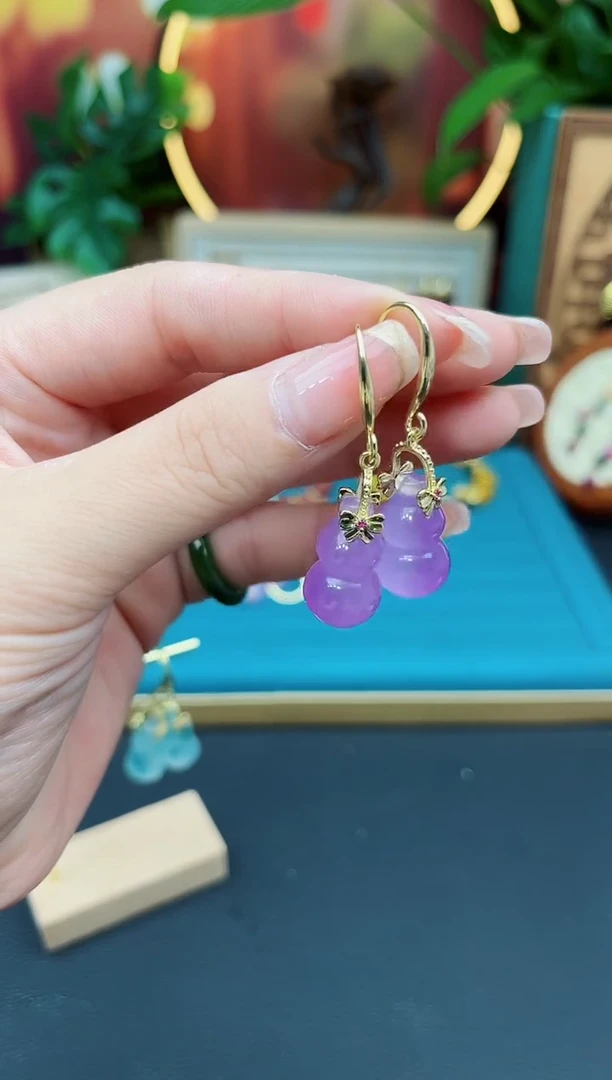 玛瑙/玉髓耳饰银S925镶嵌206