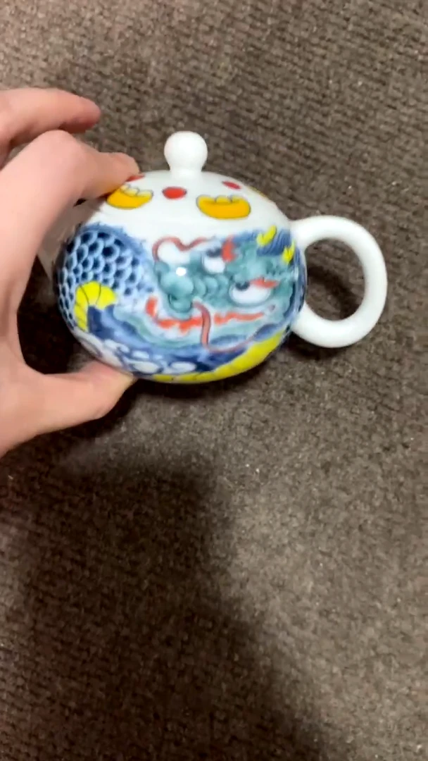 龙纹醒狮壶景德镇昨明陶瓷