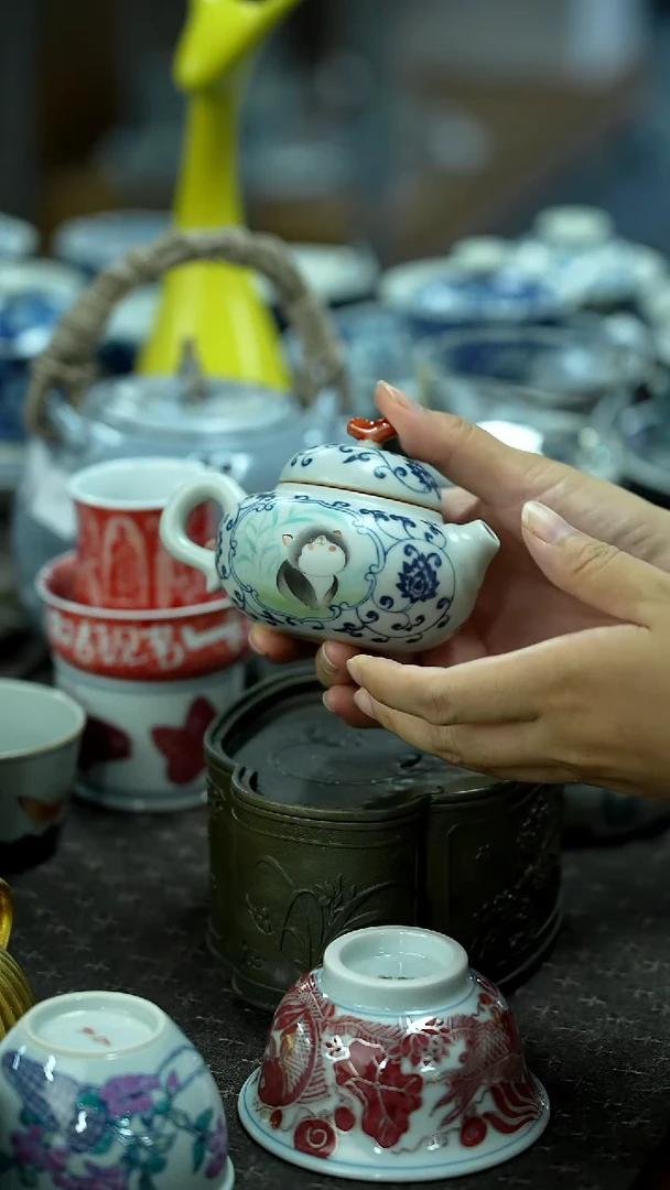 开仓千款景德镇手绘茶具放漏