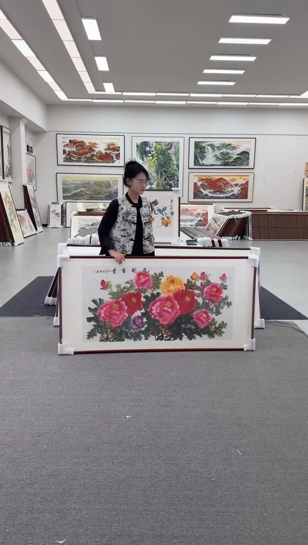 国画手绘172*85花开富贵