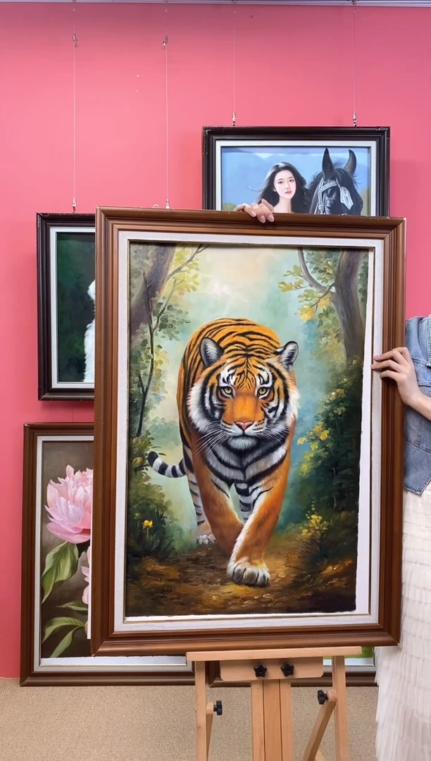 油画豹*尺寸60*90画芯（不含框）