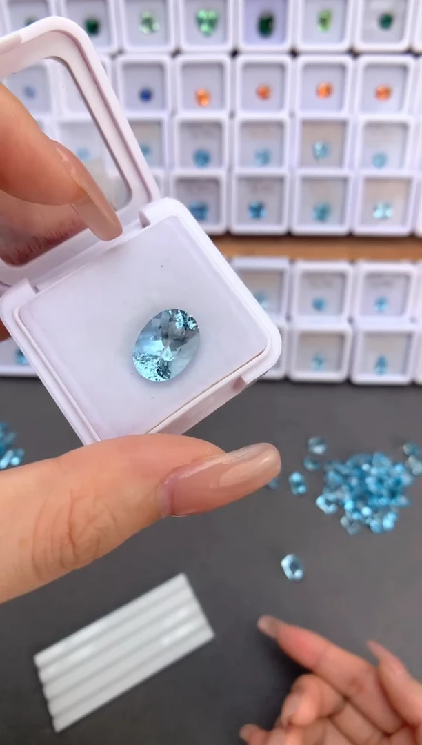 未镶嵌裸石定制海蓝宝石5.32ct 圣玛 01048