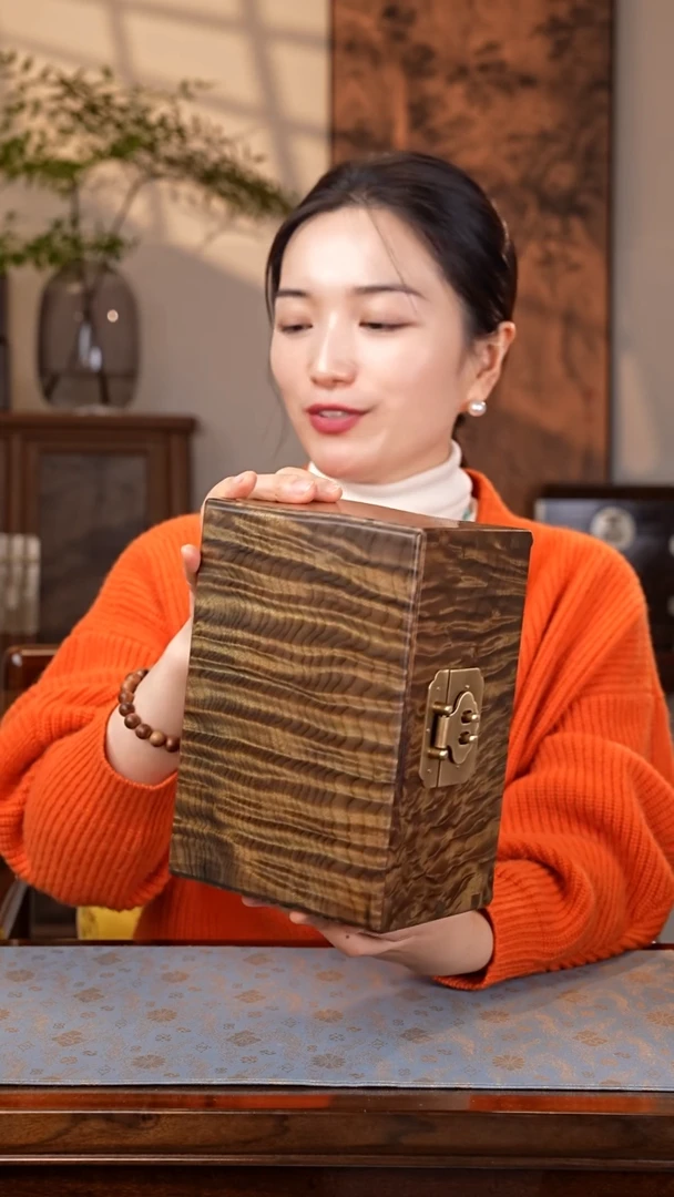 乌木类家具金丝楠阴沉木 天花板 水波纹首饰盒2