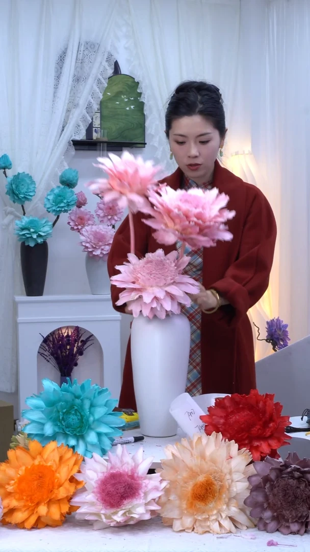 永生洋蓟樱花粉3头【微瑕】7399