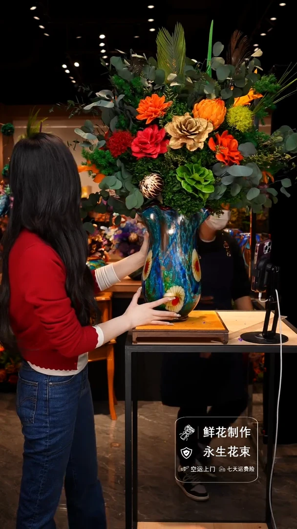 手工艺品琉璃手工花器花束空运包邮送货上门-以图片为准