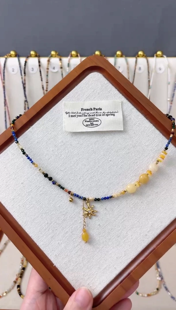 木变石（虎睛石）钛钢项链77号