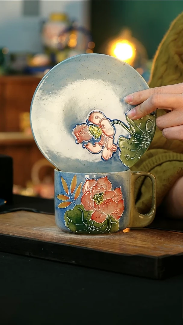 【闪购商品】杯手绘心瓷陶瓷浮力