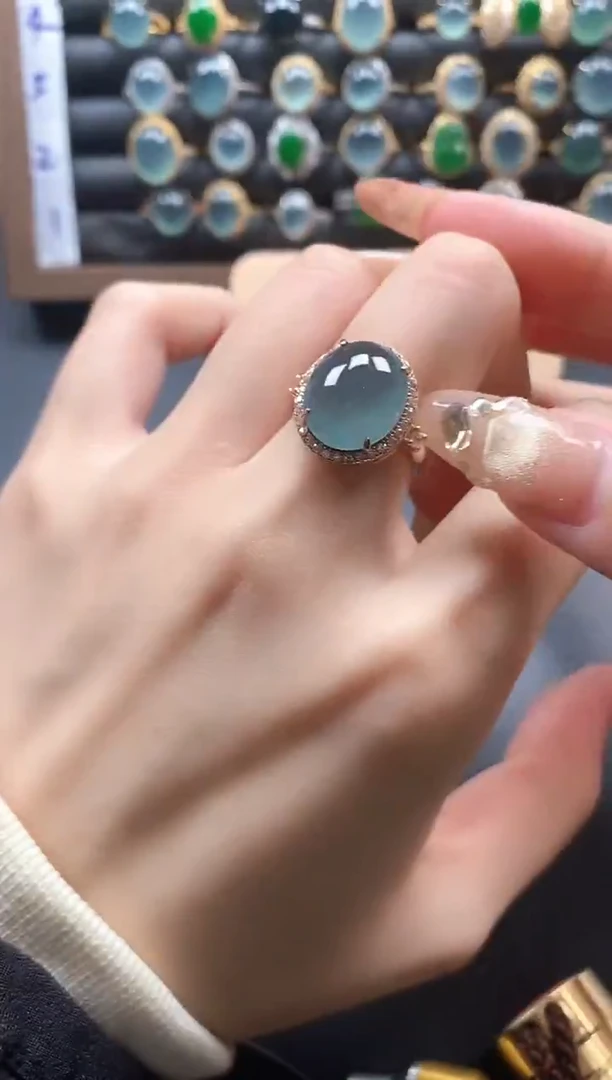 银S925镶嵌戒指翡翠51151