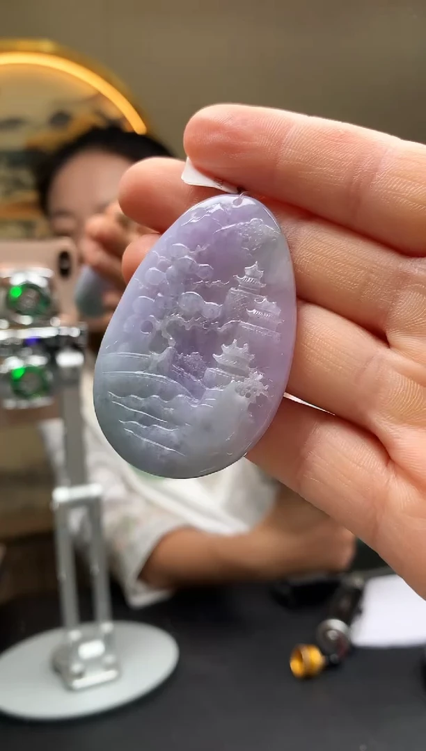 翡翠未镶嵌颈饰0425（30）