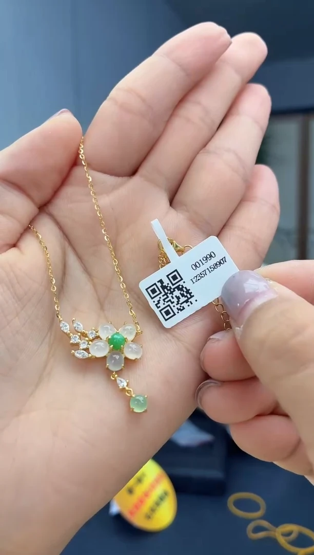 项链银S925镶嵌翡翠1111111111111