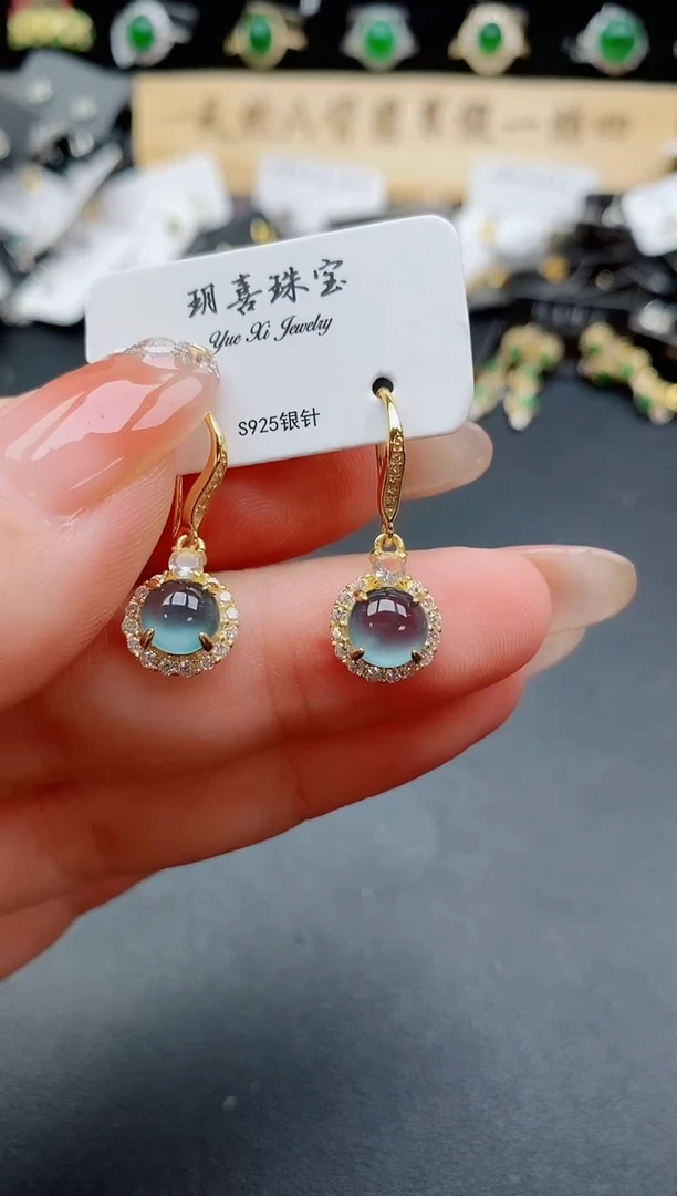 银S925镶嵌戒指翡翠1