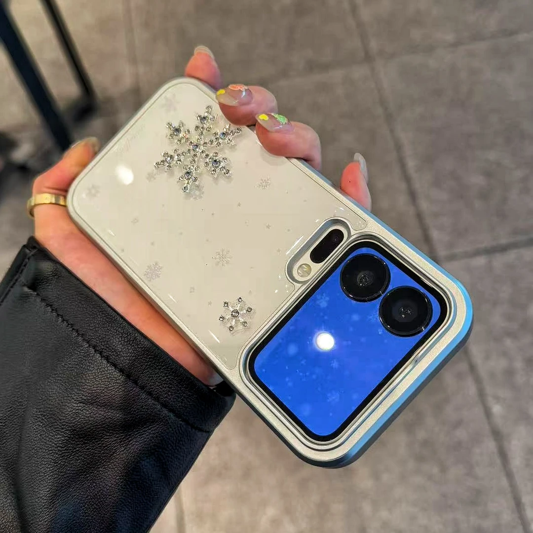奥菲顿闪钻雪花贴片适用iPhone17水凝手机壳苹果16华为荣耀小米15