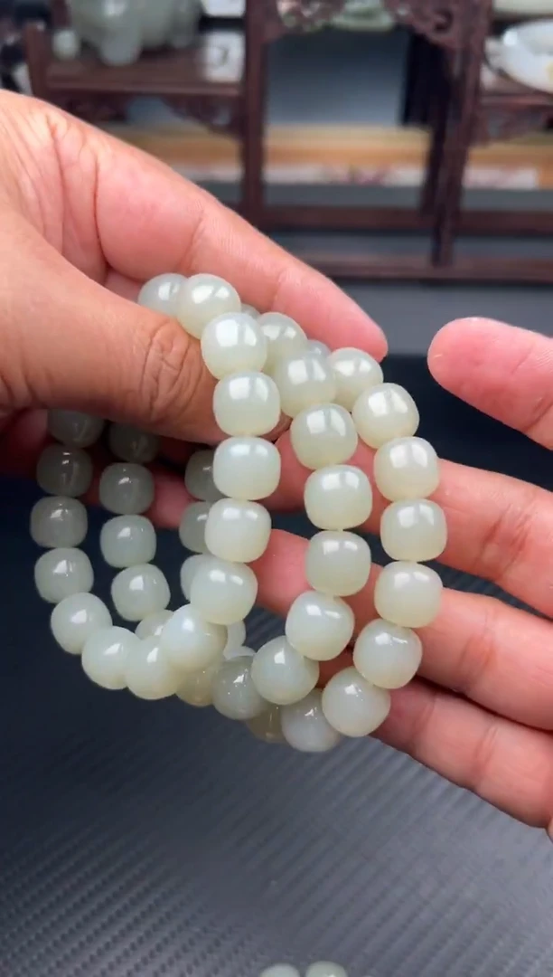 未镶嵌手串和田玉且末微色差近矿卡12多样性发货拍一发一
