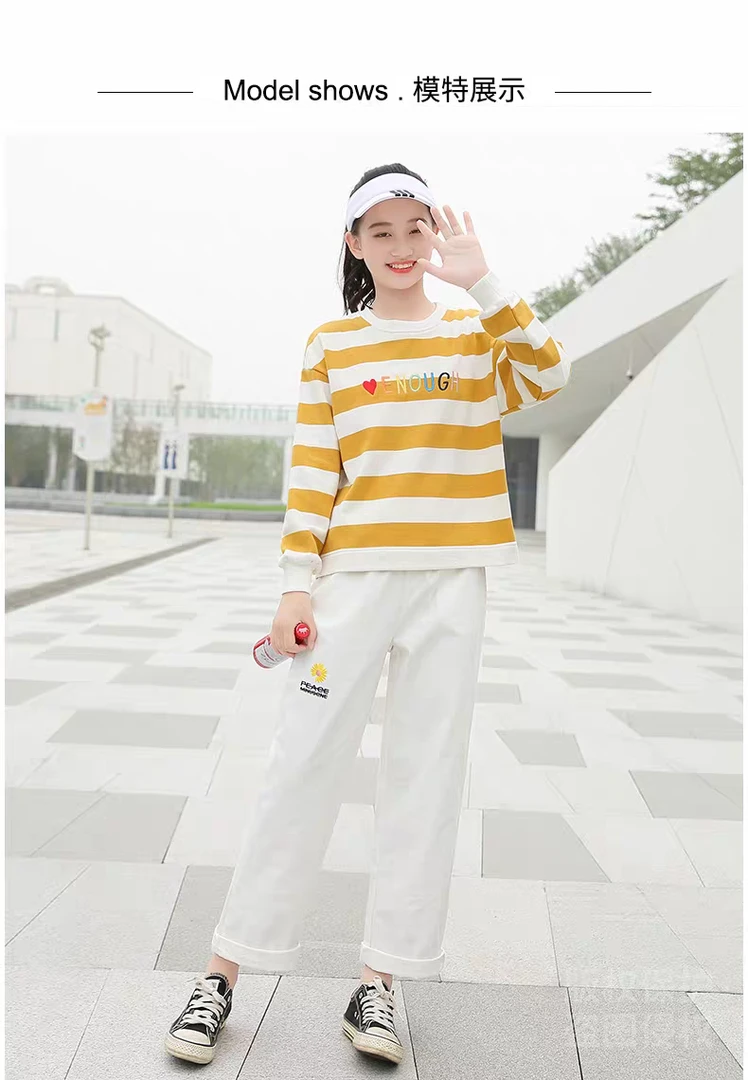 A010少女秋季长袖上衣新款高中初中女生学院风中学生卫衣春秋宽松