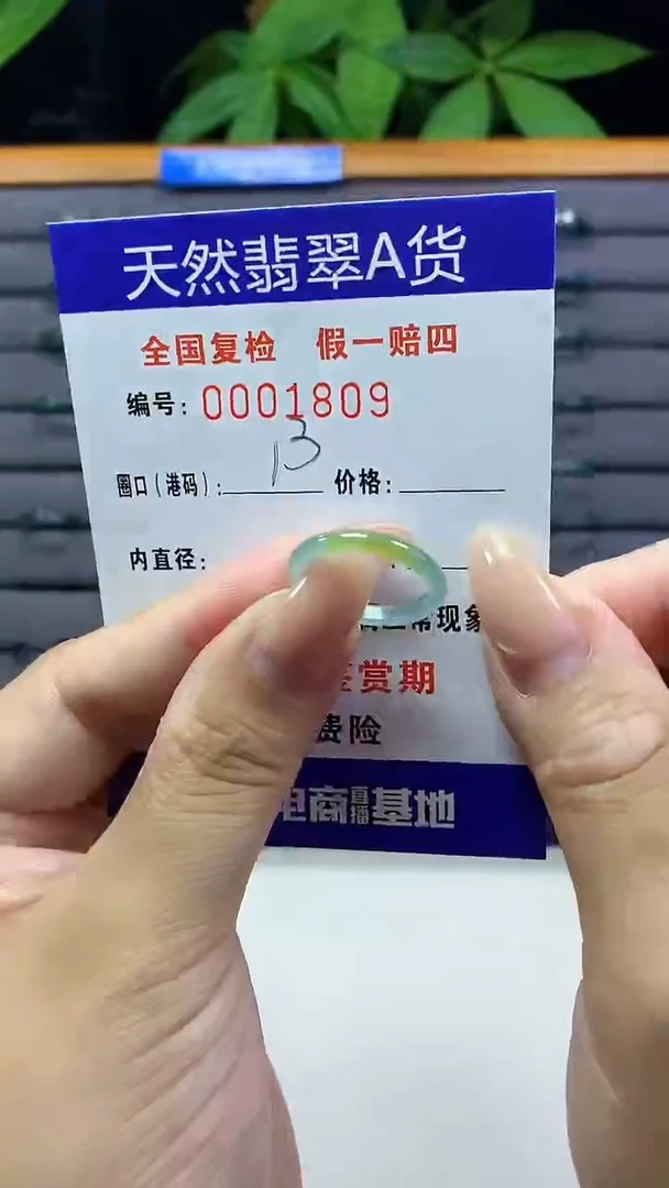翡翠戒指未镶嵌1809天然翡翠A货
