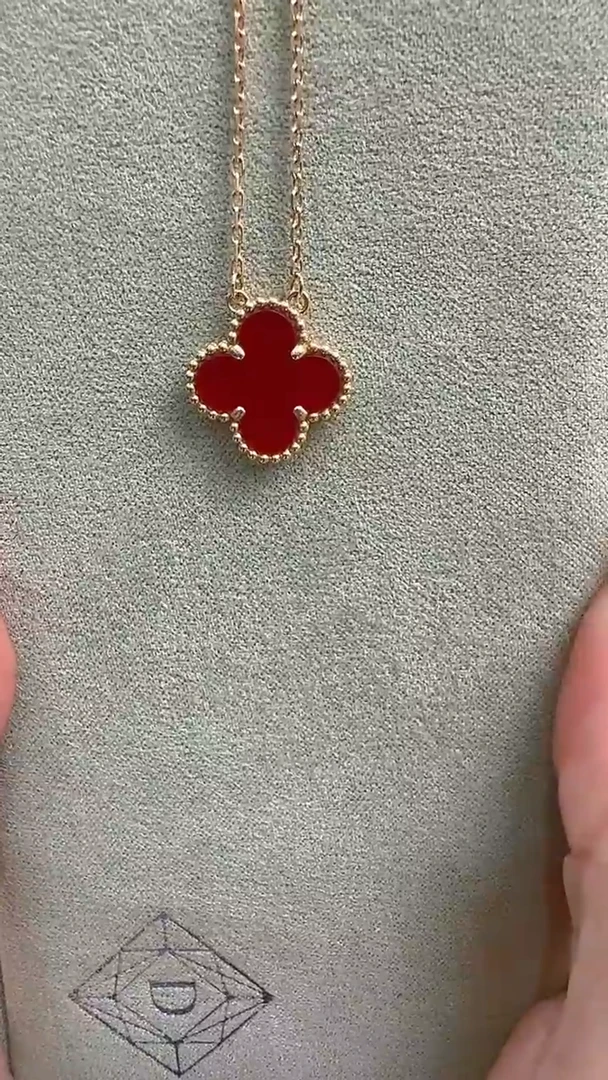 【闪购商品】玛瑙/玉髓项链18K金镶嵌18K金15mm红玛瑙项链