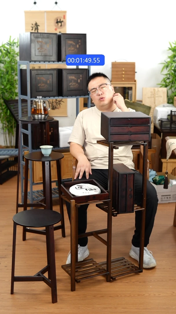 竹楠竹三层茶品盒子