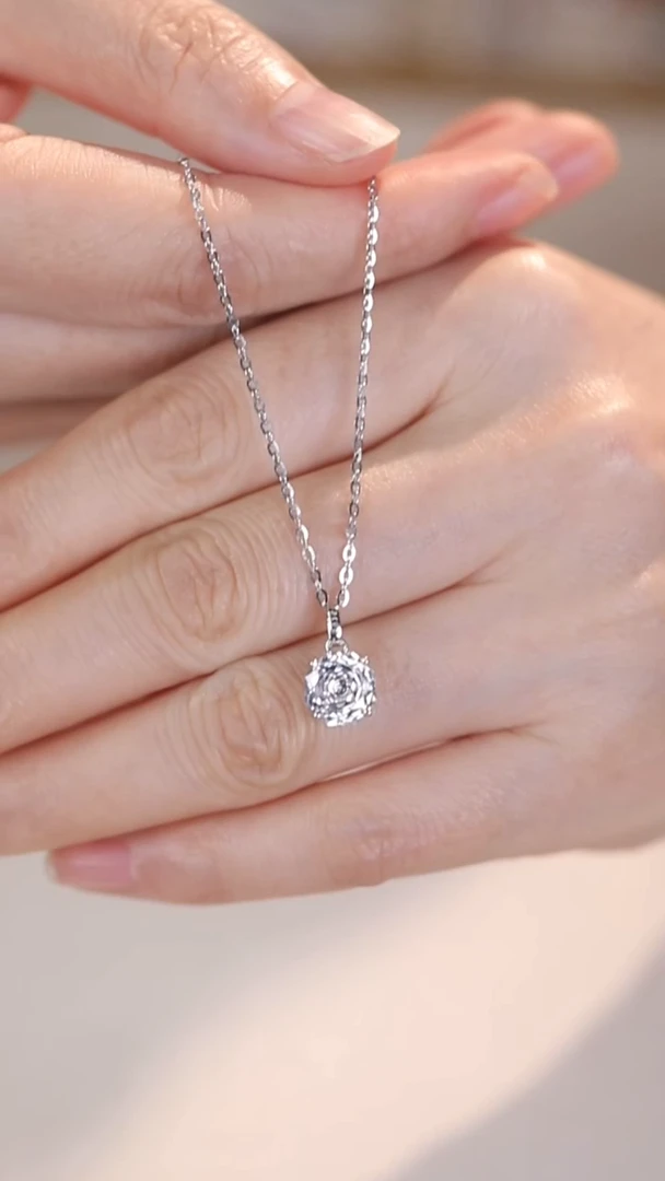 合成立方氧化锆坠链均925银项链