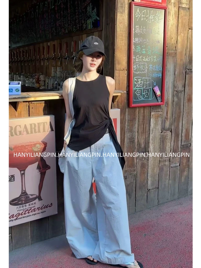 【夏日凉凉】侧边绑带不规则无袖上衣