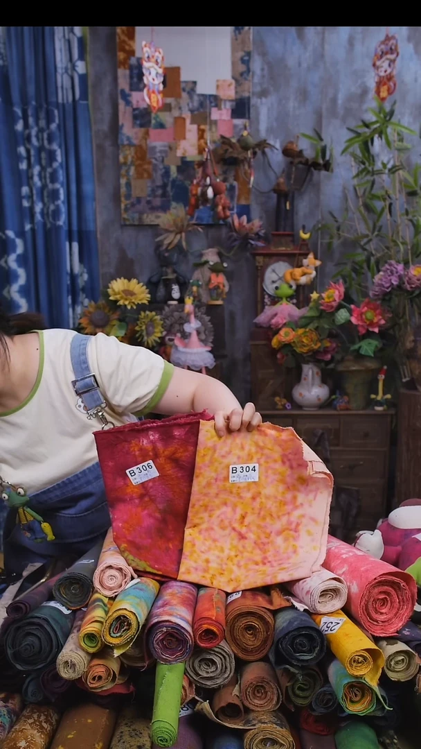 手织老土布植物染70