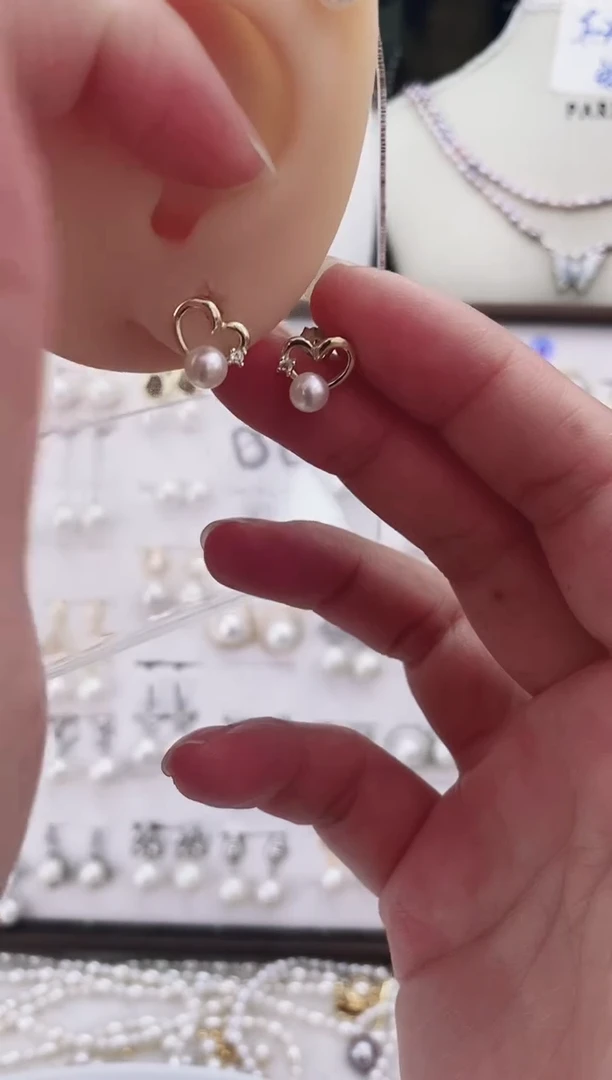 合金耳饰淡水珍珠19