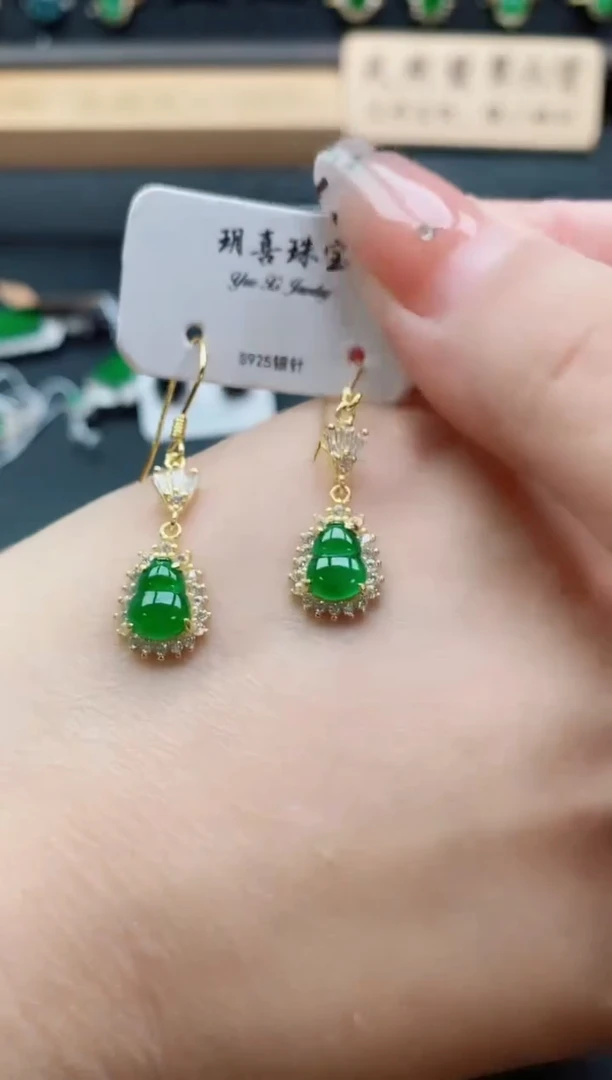 银S925镶嵌戒指翡翠1