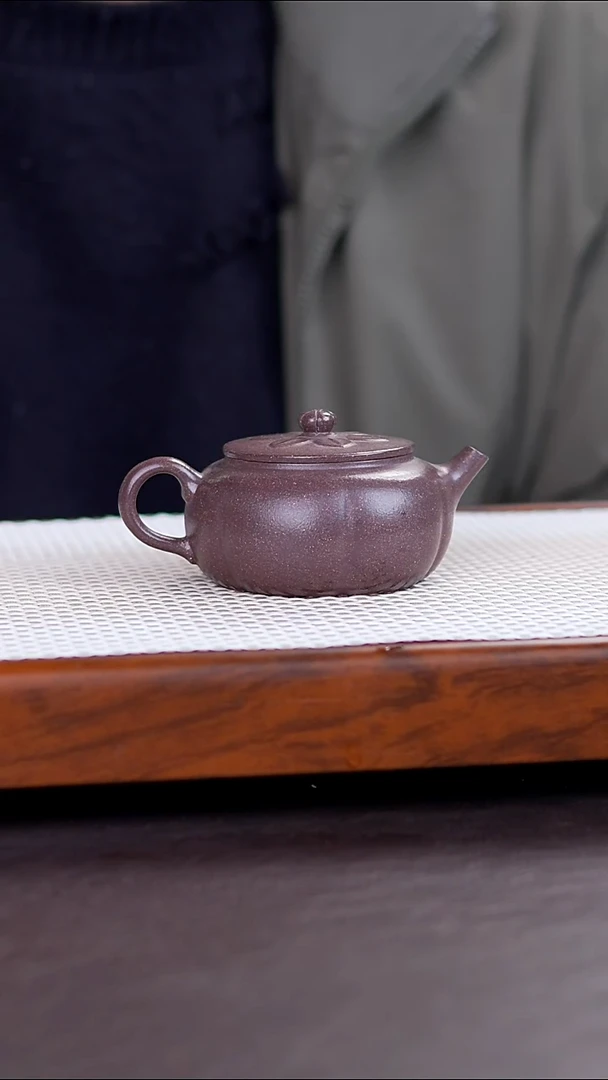 茶壶紫砂紫段共生矿小顾推荐 莲蒲壶 130cc