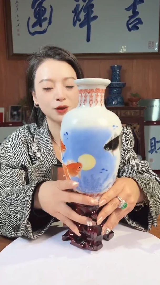 摆件陶景德镇陶瓷青花摆件28