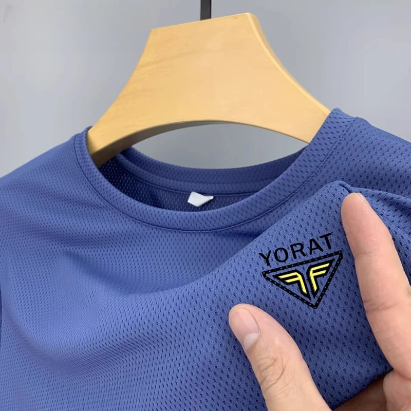 ZaSaFran冰感透气网眼短袖男士夏跑步健身T恤速干上衣吸汗运动服