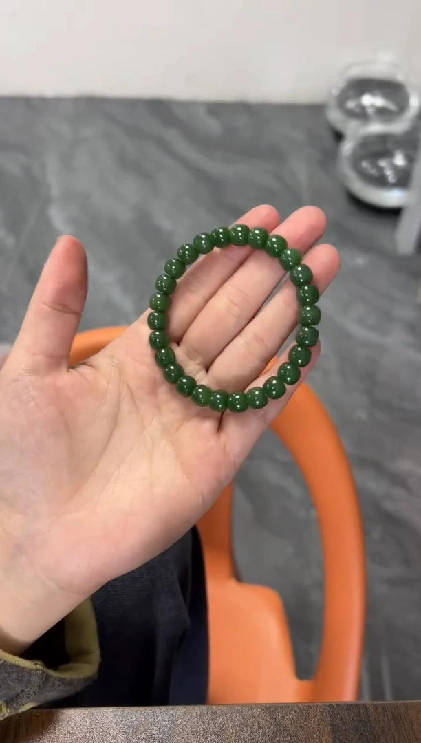 未镶嵌手链和田玉和田玉碧玉桶珠手串[多样发其一]