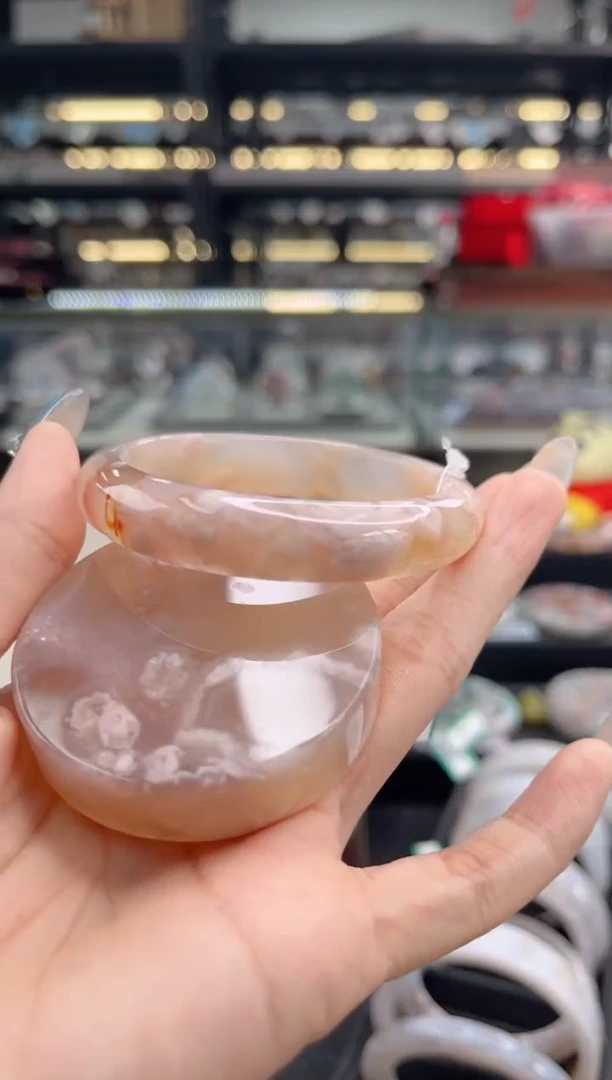 石英质玉手镯未镶嵌55圈口 （赠品镯心）3369