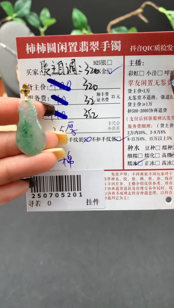 颈饰18K金镶嵌翡翠姐姐250705201