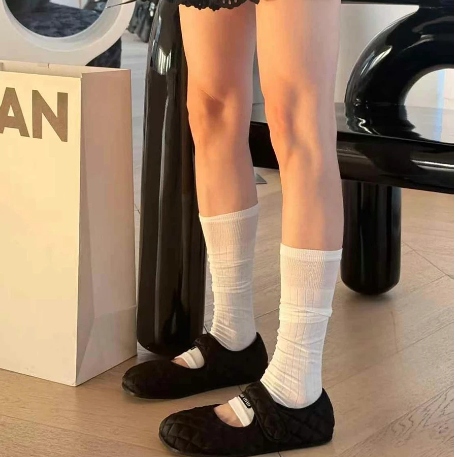 诗歌兰女鞋2025春季新款时尚菱格纹方头平底单鞋舒适百搭玛丽珍鞋