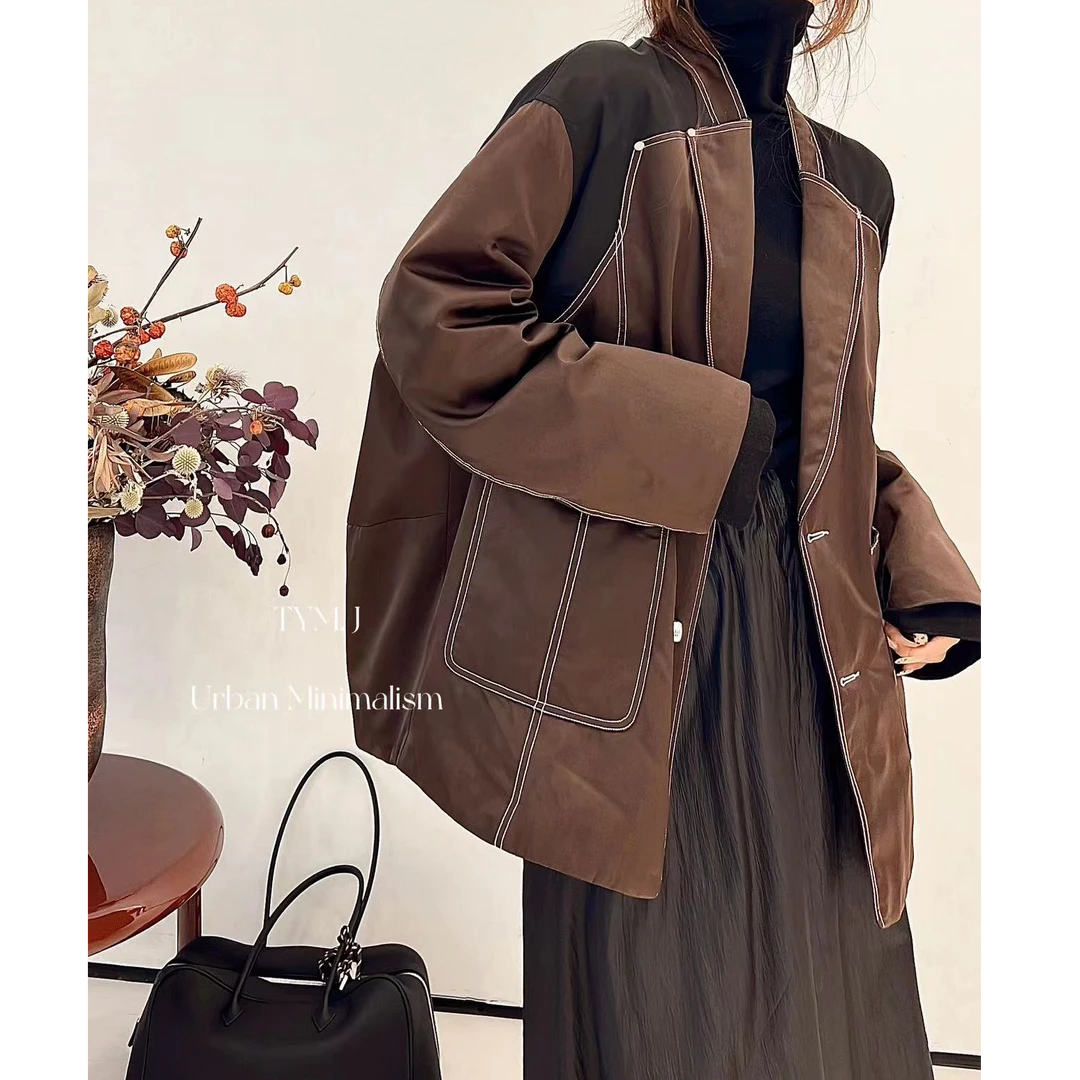 【no退no换 谨慎下单】拼接明线宽松鹅绒外套 68671