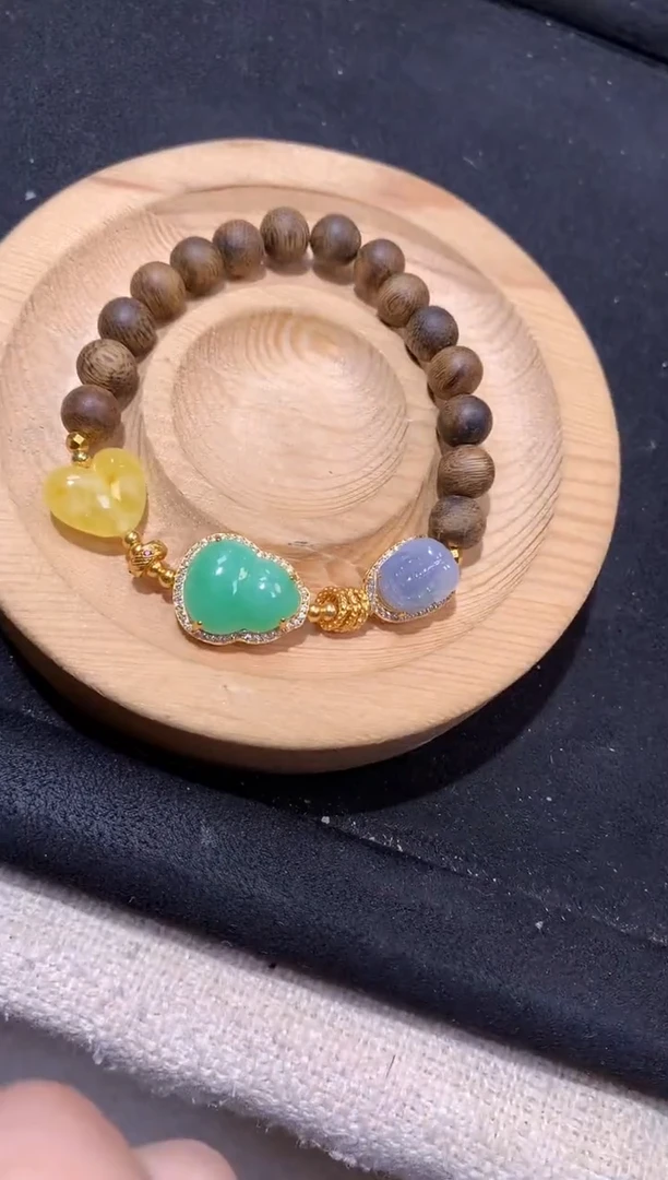 银S925镶嵌手串翡翠手串