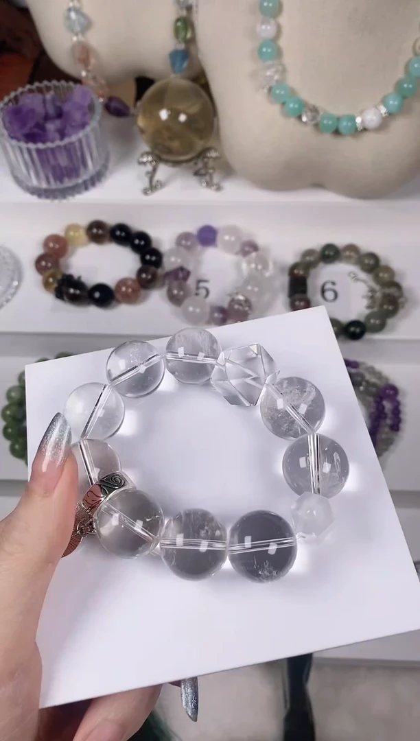 水晶手串未镶嵌天然白水晶手串