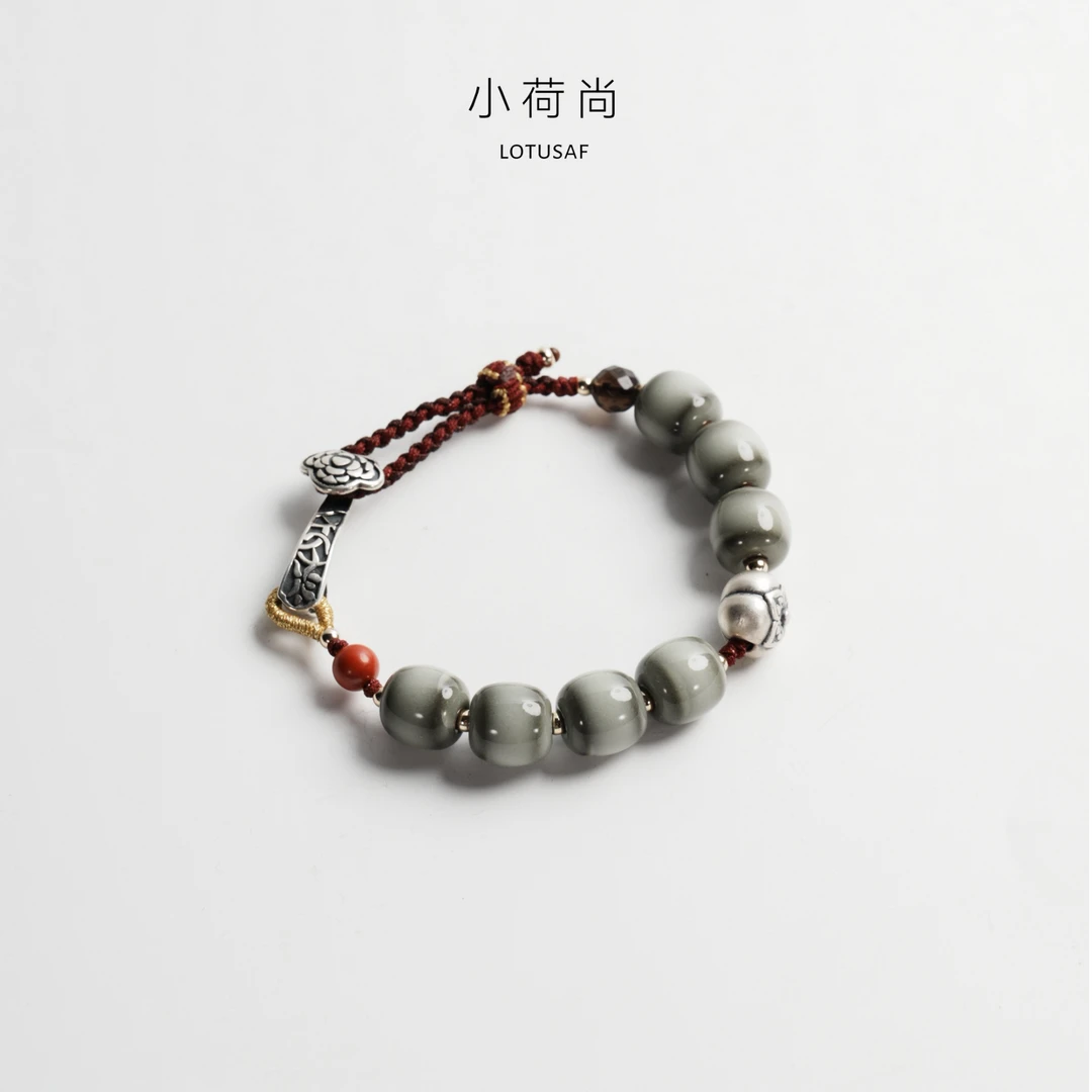 非金属陶瓷手链 LOTUSAF小荷尚【柿柿如意】青瓷陶瓷手链