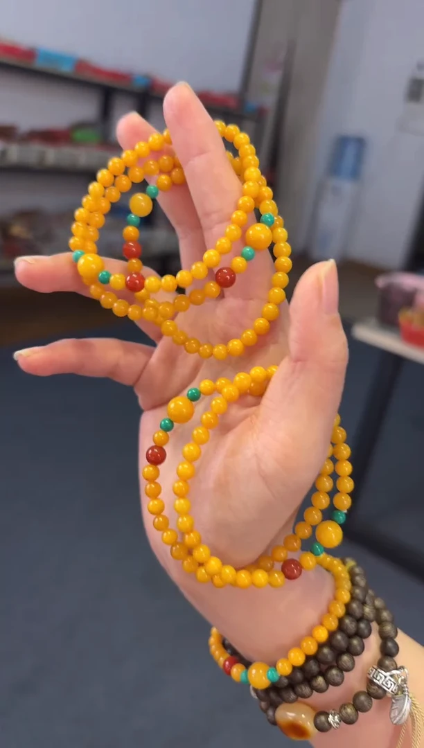 手链蜜蜡未镶嵌  5.5mm蜜蜡圆珠单圈