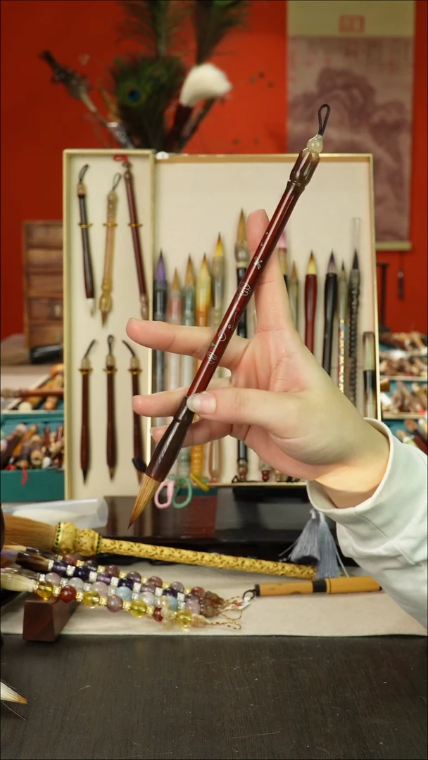 202号闪孤品高货毛笔链接 清水试笔 蘸墨不退